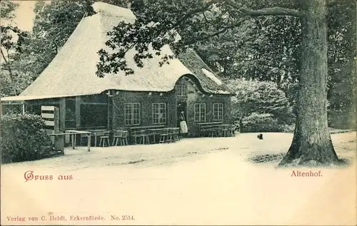 Ak Altenhof in Schleswig Holstein, Gasthof, Außenansicht von der Straße