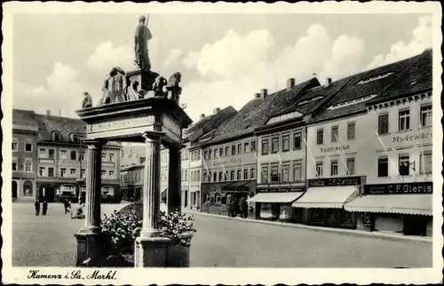 Ak Kamenz in Sachsen, schöne Detailansicht