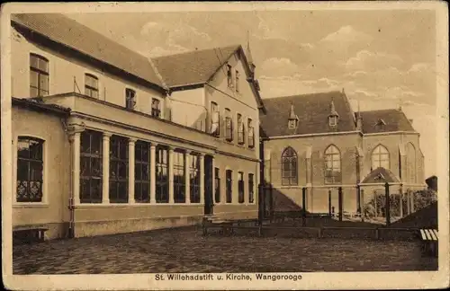 Ak Wangerooge in Friesland, St. Willehadstift und Kirche