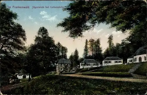 Ak Bad Lobenstein in Thüringen, Jägersruh, Häuser, Reußenschloss, Pavillon