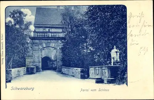 Ak Schwarzburg in Thüringen, schöne Detailansicht