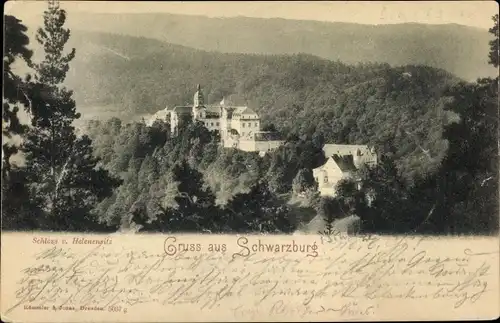 Ak Schwarzburg in Thüringen, schöne Detailansicht