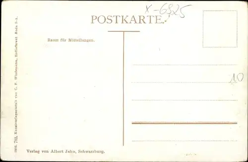 Ak Schwarzburg in Thüringen, schöne Detailansicht