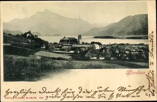 Ak Mondsee Salzkammergut in Oberösterreich, schöne Detailansicht