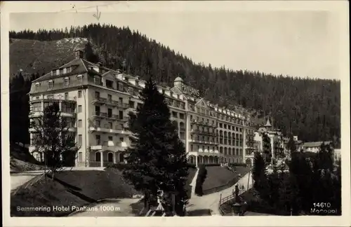 Ak Semmering Niederösterreich, Hotel Panhans, Außenansicht