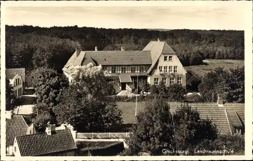 Ak Glücksburg in Schleswig Holstein, Landfrauenschule, Ortspartie