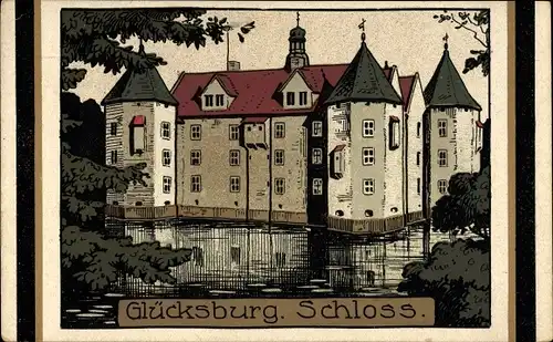 Steindruck Ak Glücksburg in Schleswig Holstein, Das Schloss