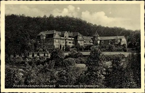 Ak Friedrichsbrunn Thale im Harz, Sanatorium Dr. Strokorb am Waldrand