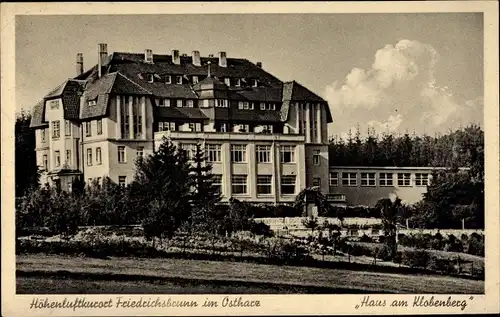 Ak Friedrichsbrunn Thale im Harz, Haus am Klobenberg, Gartenpartie