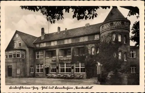 Ak Friedrichsbrunn Thale im Harz, Hotel und Fremdenheim Brockenblick, Inh. W. Grebe