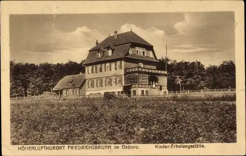 Ak Friedrichsbrunn Thale im Harz, Kindererholungsstätte, Außenansicht