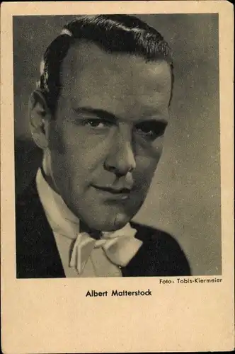 Ak Schauspieler Albert Matterstock, Portrait, Fliege, Ross Verlag 