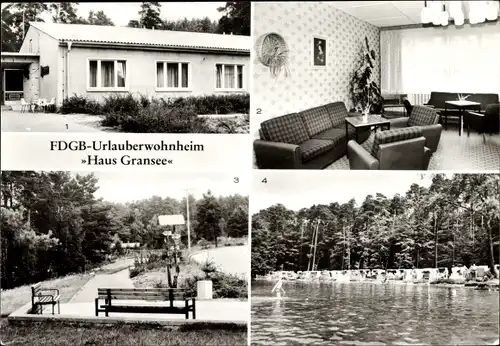 Ak Neuglobsow Stechlin im Kreis Oberhavel, FDGB Urlauberwohnheim Haus Gransee, Innenansicht