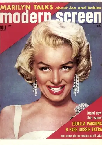 Ak Schauspielerin Marilyn Monroe, Portrait, Titelseite der Zeitschrift Modern Screen
