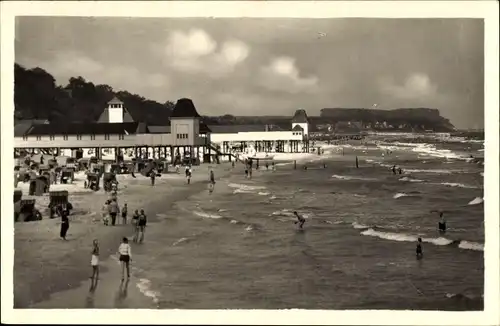 Ak Ostseebad Heringsdorf auf Usedom, Badepartie, Strand