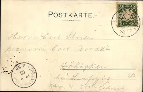Litho Schwarze Pfütze Oerlenbach Unterfranken, Gasthaus zur schwarzen Pfütze