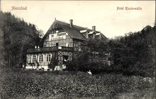 Ak Alexisbad Harzgerode am Harz, Blick auf das Hotel Klostermühle