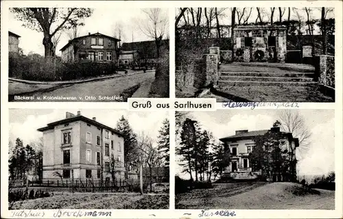 Ak Sarlhusen in Schleswig Holstein, Bäckerei, Hexentanzplatz, Gutshaus Brockmann