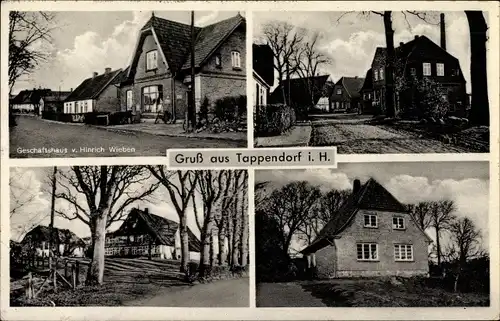 Ak Tappendorf in Schleswig Holstein, Stadtansichten, Geschäftshaus, Inh. H. Wieben, Straßenpartie
