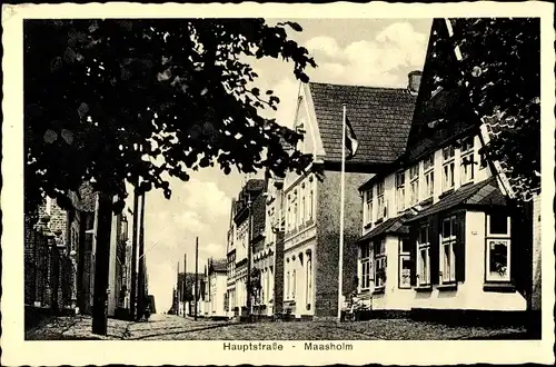 Ak Maasholm in Schleswig Holstein, Blick in die Hauptstraße