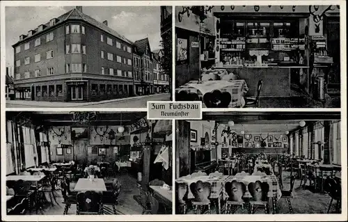 Ak Neumünster in Schleswig Holstein, Hotel Restaurant zum Fuchsbau, Bes. Rich. Czarnojan, Piano