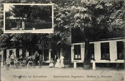 Ak Grasholz Eckernförde in Schleswig Holstein, Gastwirtschaft, Bes. L. Wörmbke, Tierpark