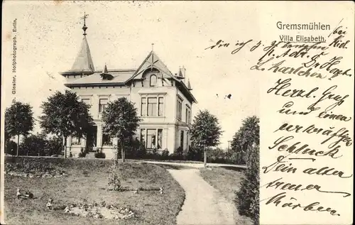 Ak Gremsmühlen Malente in Ostholstein, Villa Elisabeth, Außenansicht vom Garten