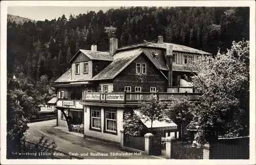 Ak Schwarzburg im Schwarzatal Thüringen, Gast- und Rasthaus Sächsischer Hof