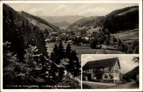 Ak Rohrbach in Thüringen, Landhaus A. Bräutigam, Blick auf Ortschaft und Umgebung