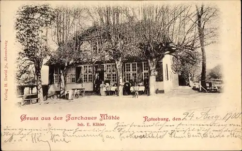 Ak Ratzeburg im Herzogtum Lauenburg, Farchauer Mühle, Inh. E. Kähler