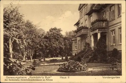 Ak Malente in Ostholstein, Ramdohr's Ruh, Genesungsheim der Reichsbahn Betriebskrankenkasse Altona