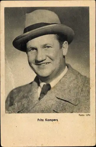 Ak Schauspieler Fritz Kampers, Portrait mit Hut, Ross Verlag 