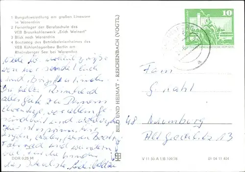 Ak Linow Rheinsberg in Brandenburg, Bungalowsiedlung Warenthin, Ferienlager VEB Erich Weinert