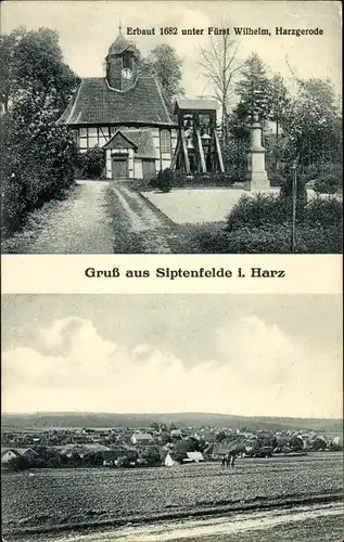 Ak Siptenfelde Harzgerode am Harz, St. Paulus Kirche, Erbaut 1682 unter Fürst Wilhelm, Glocken