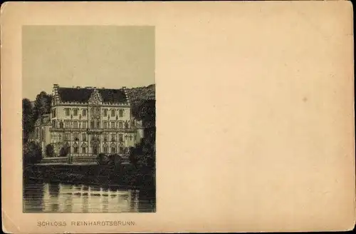 Vorläufer Litho Reinhardtsbrunn Friedrichroda im Thüringer Wald, Blick auf das Schloss