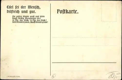 Künstler Ak Bohn, Oskar, Suhl in Thüringen, Margaretentag 1911, Mädchen mit Blumenkorb