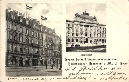 Ak Frankfurt am Main, Grand Hotel National, Inh. M.J. Fecht