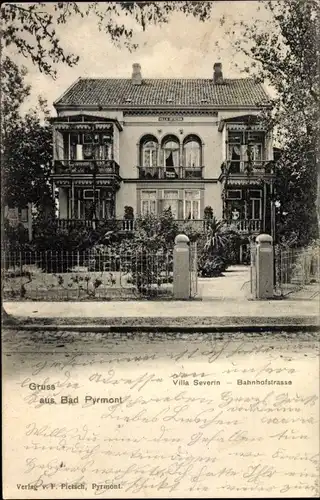 Ak Bad Pyrmont in Niedersachsen, Villa Severin, Bahnhofstraße