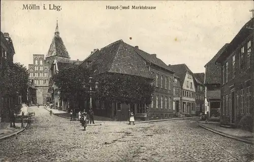 Ak Mölln in Schleswig Holstein, Haupt- und Marktstraße