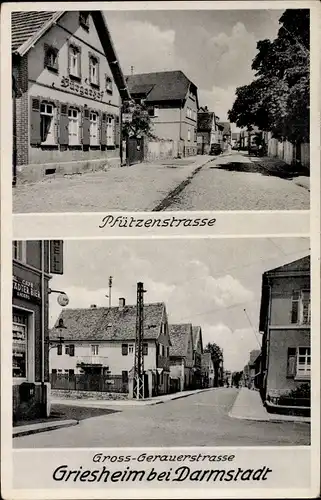 Ak Griesheim in Hessen, Pfützenstraße, Groß Gerauer Straße