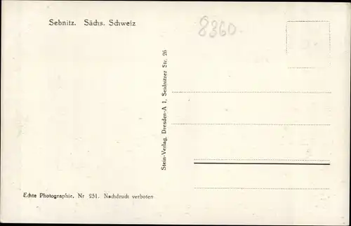Ak Sebnitz in Sachsen, schöne Detailansicht