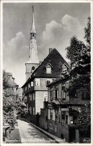 Ak Hameln in Niedersachsen, Zehnthofstraße, Durchblick