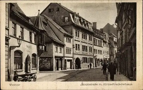 Ak Weimar in Thüringen, Jacobstraße mit Kirms Krackowhaus