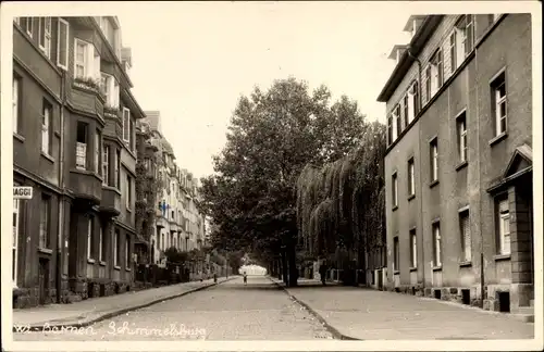 Foto Ak Barmen Wuppertal in Nordrhein Westfalen, Schimmelsburg, Straßenpartie mit Wohnhäusern