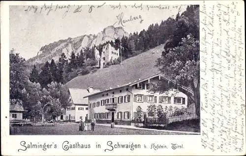 Ak Schwaigs Walchsee in Tirol, Salminger's Gasthaus und Umgebung 