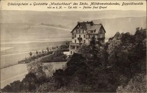 Ak Dippoldiswalde im Osterzgebirge, Erholungsheim und Gaststätte Windischhaus, Inh. Paul Gimpel