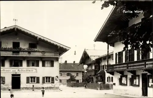 Foto Ak Wörgl in Tirol, Gasthaus zum Schachtner, Öl und Benzin Station