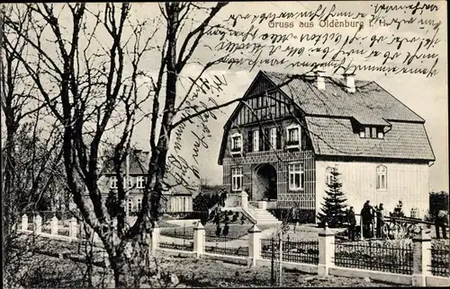 Ak Oldenburg in Holstein, Blick auf Wohnhaus mit Garten