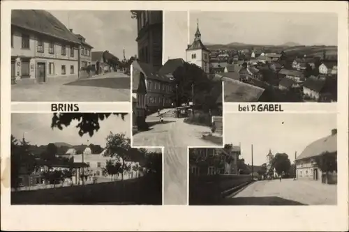 Ak Brins Jablonné v Podještědí Deutsch Gabel Reg. Reichenberg, Stadtansichten, Kirche