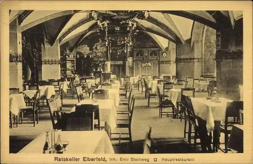 Ak Elberfeld Wuppertal in Nordrhein Westfalen, Ratskeller, Inh. Emil Steinweg, Hauptrestaurant
